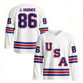 Hockey Jersey Printed Jack Hughes Name & Number Fan Apparel, USA Hockey Uniform for Men