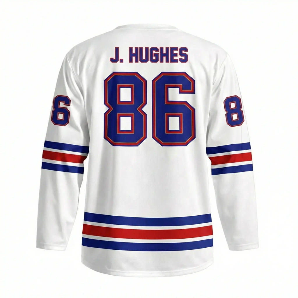 Hockey Jersey Printed Jack Hughes Name & Number Fan Apparel, USA Hockey Uniform for Men