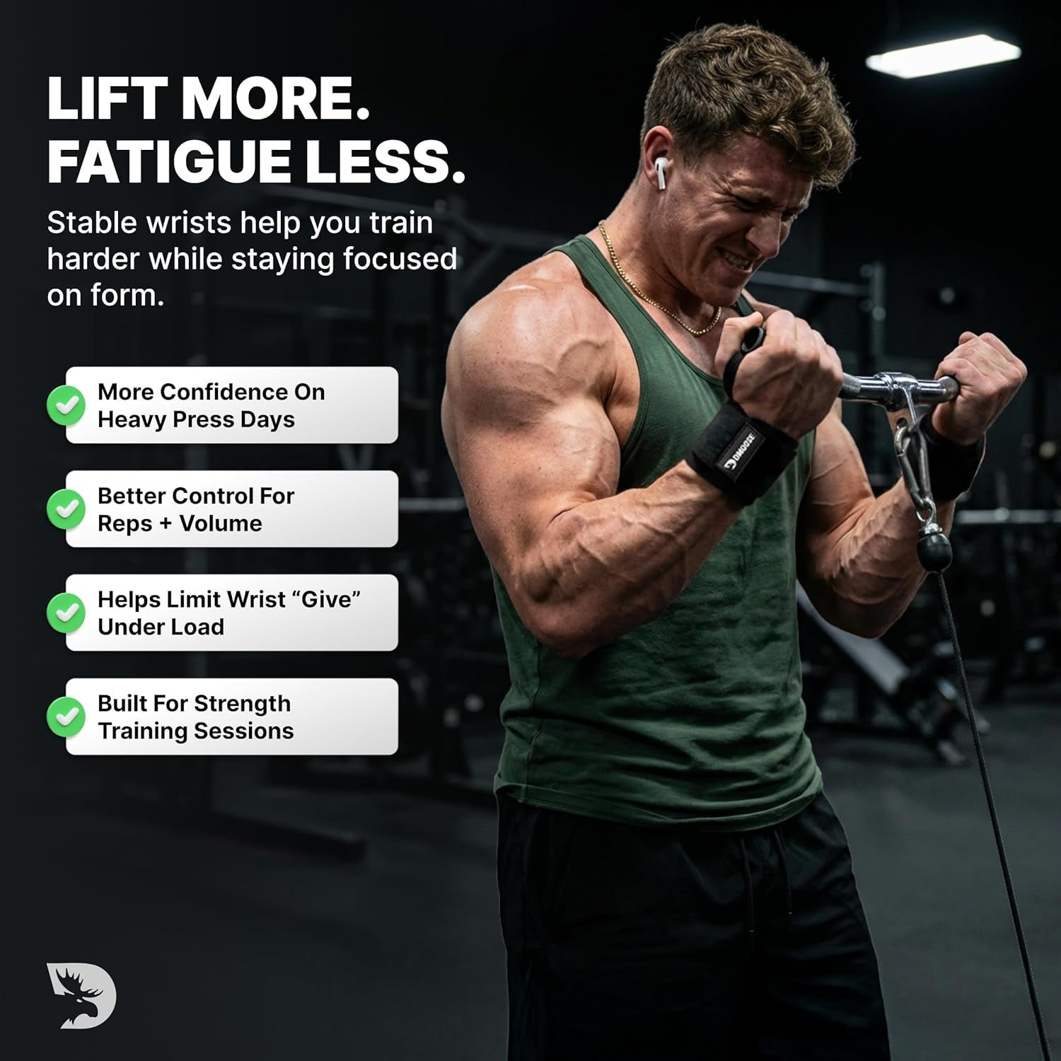 Wrist Wraps for Weightlifting 18" - Heavy Duty Gym Wrap with Hand Thumb Loop for Support & Pain Relief, USPA Approved Powerlifting, Weight Lifting Wrist Straps for Men & Women Work Out