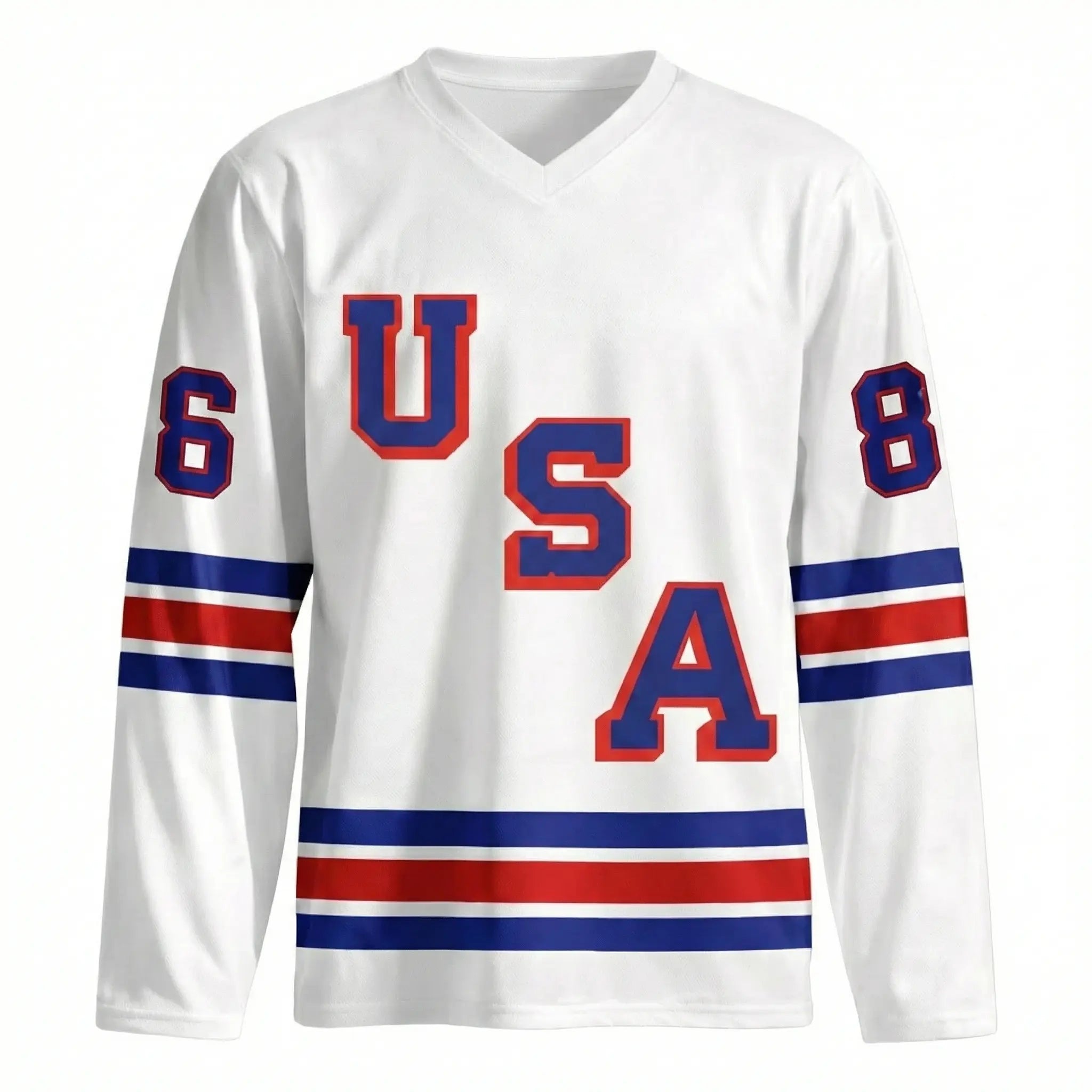 Hockey Jersey Printed Jack Hughes Name & Number Fan Apparel, USA Hockey Uniform for Men