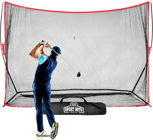Golf Driving Practice Net, Indoor & Outdoor Ball Hitting, 10 X 7 Feet - Heavy-Duty Golf Netting for Home, Backyard, and Garage Training