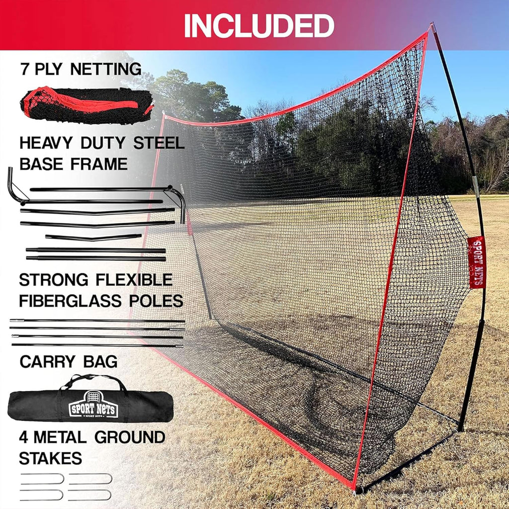 Golf Driving Practice Net, Indoor & Outdoor Ball Hitting, 10 X 7 Feet - Heavy-Duty Golf Netting for Home, Backyard, and Garage Training